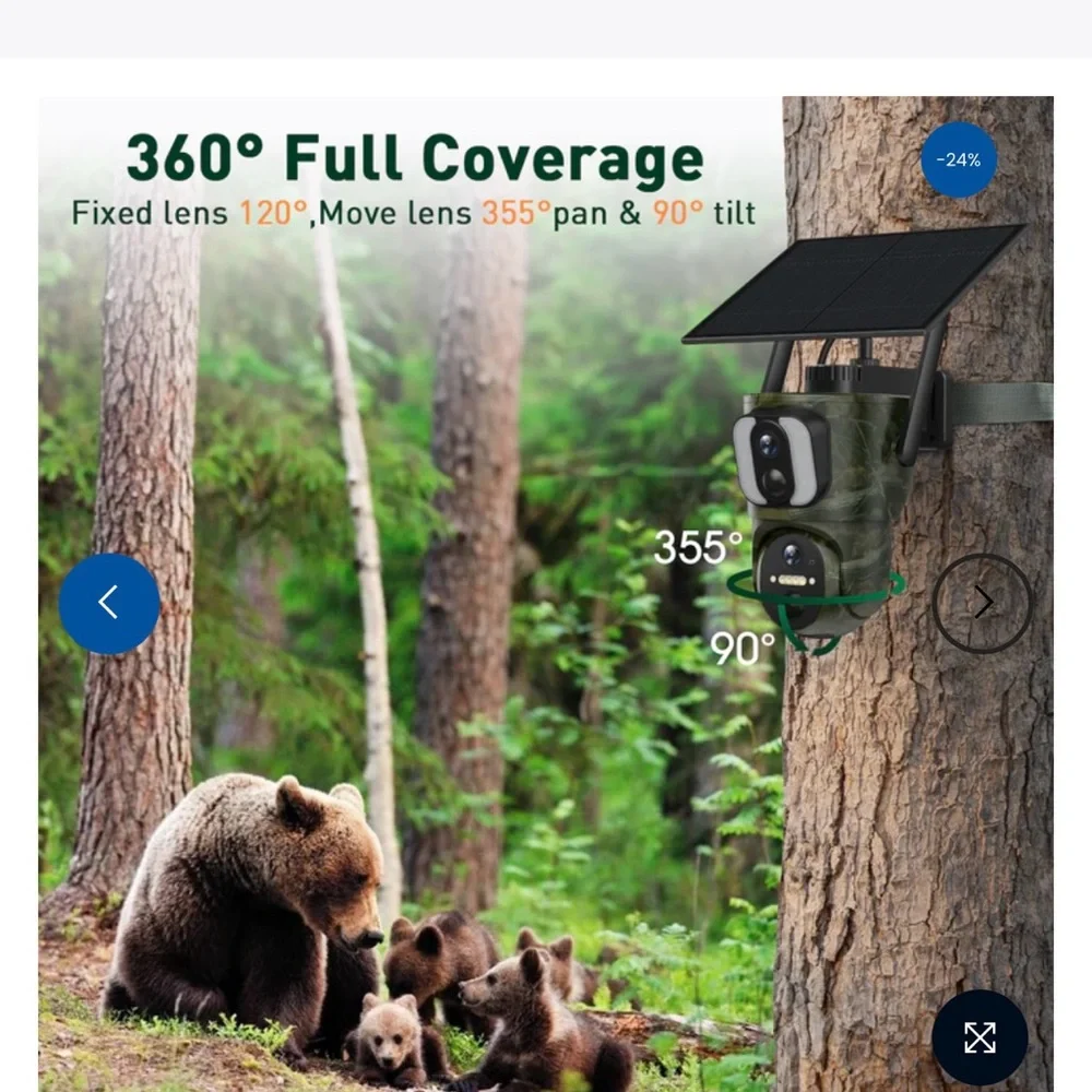 4G Solar Trail Camera with Dual Lens - Black